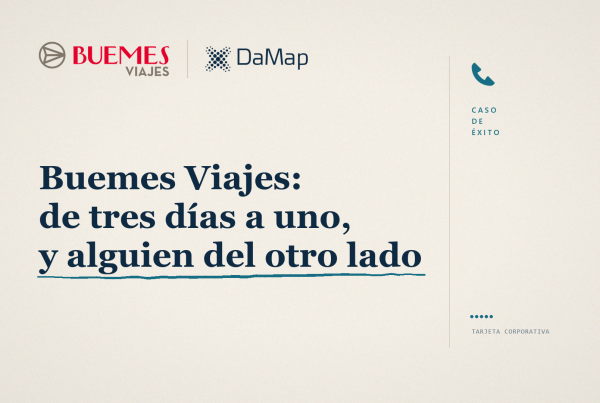 Logos de Buemes Viajes y DaMap. Buemes Viajes: de tres días a uno, y alguien del otro lado. Caso de éxito sobre la conciliación de la tarjeta corporativa.